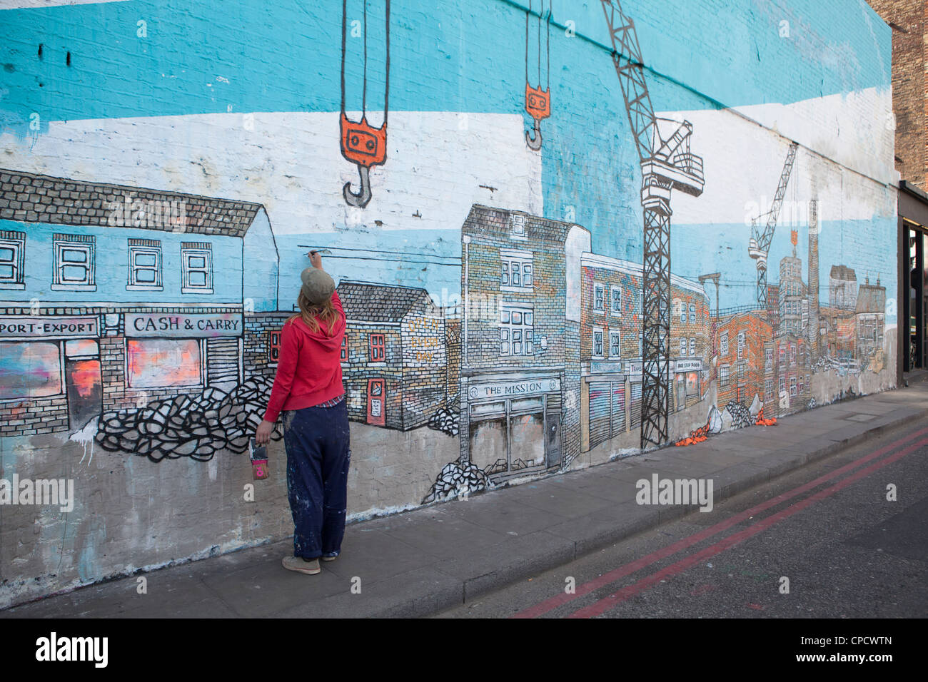 Brick Lane e Shoreditch East London Foto Stock