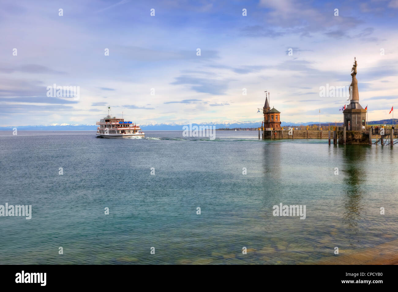 Sera, il porto di Costanza, Baden-Württemberg, Germania Foto Stock