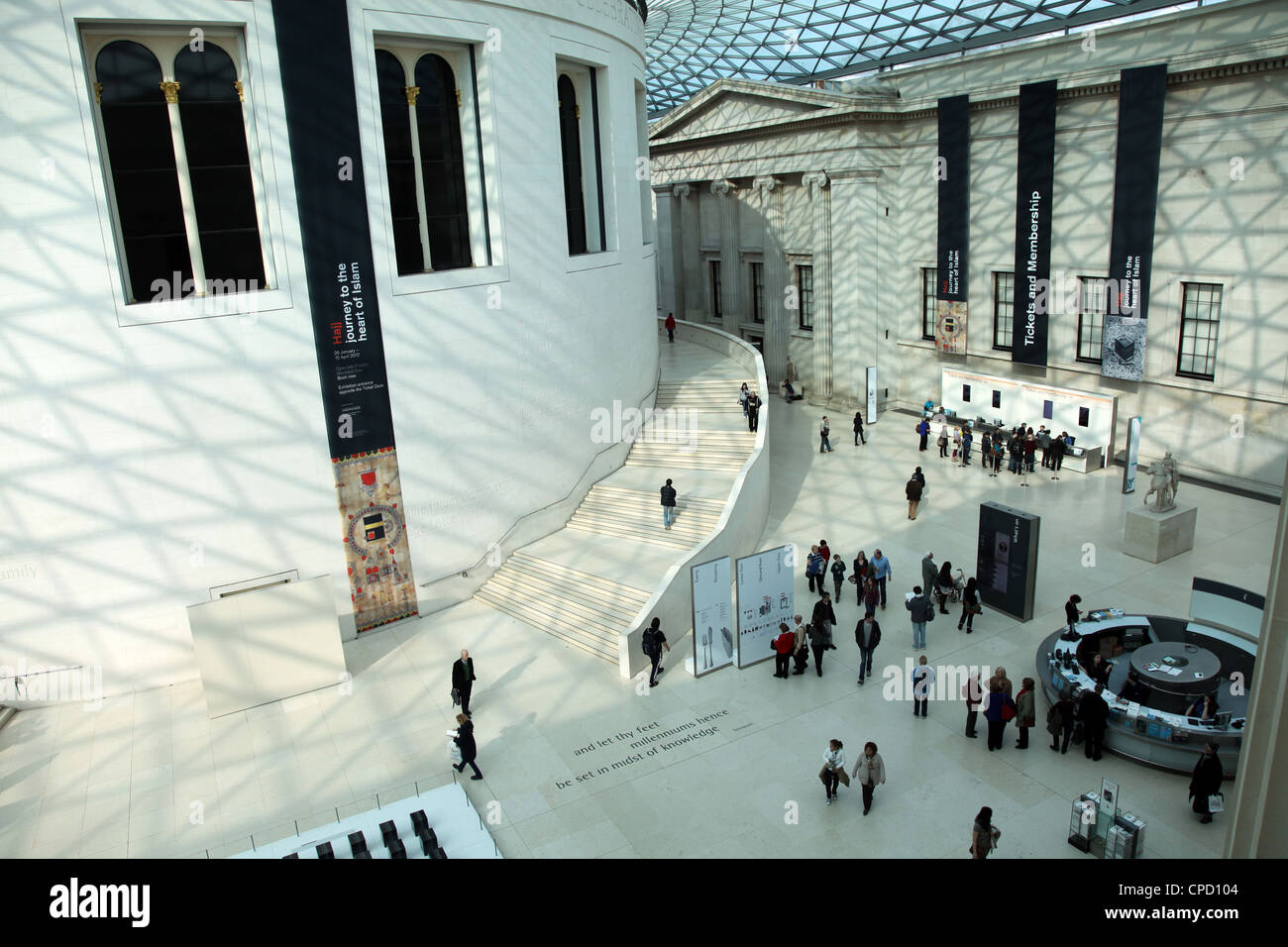 Ingresso, British Museum di Londra, Inghilterra, Regno Unito, Europa Foto Stock