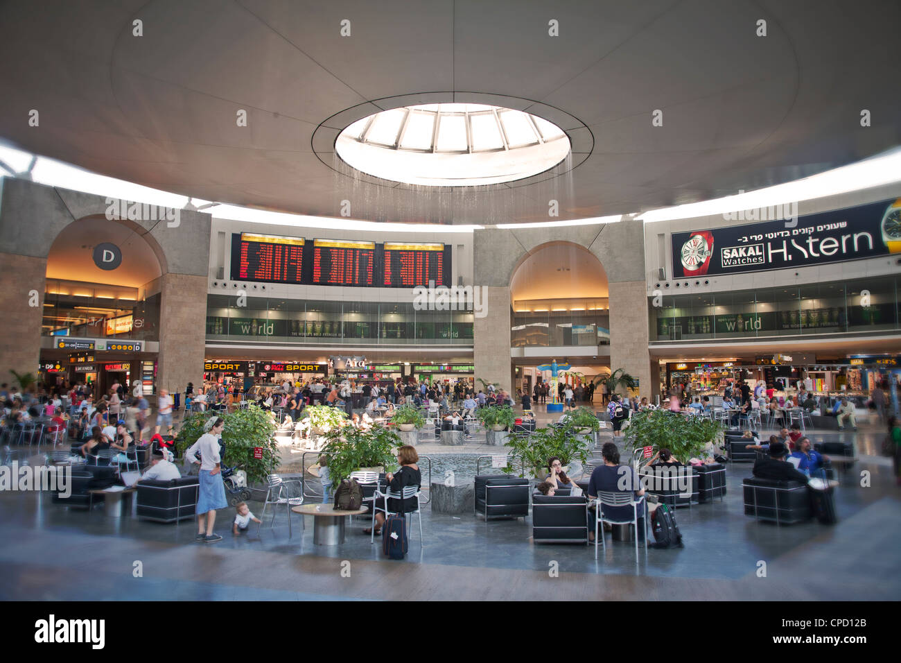 Sala passeggeri dell'aeroporto di Ben Gurion, Tel Aviv, Israele, Medio Oriente Foto Stock