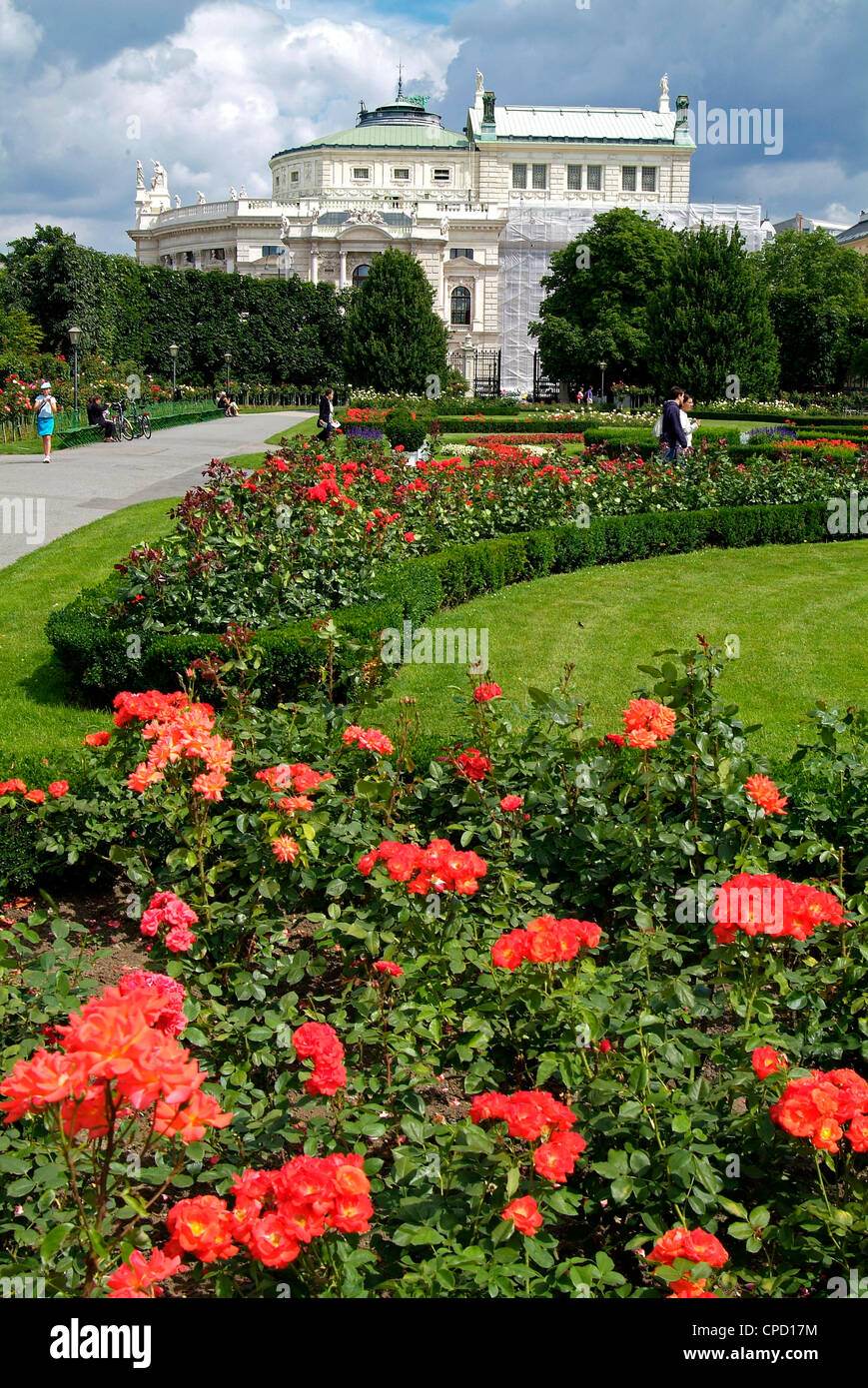 Volksgarten e il Burgtheater di Vienna, Austria, Europa Foto Stock