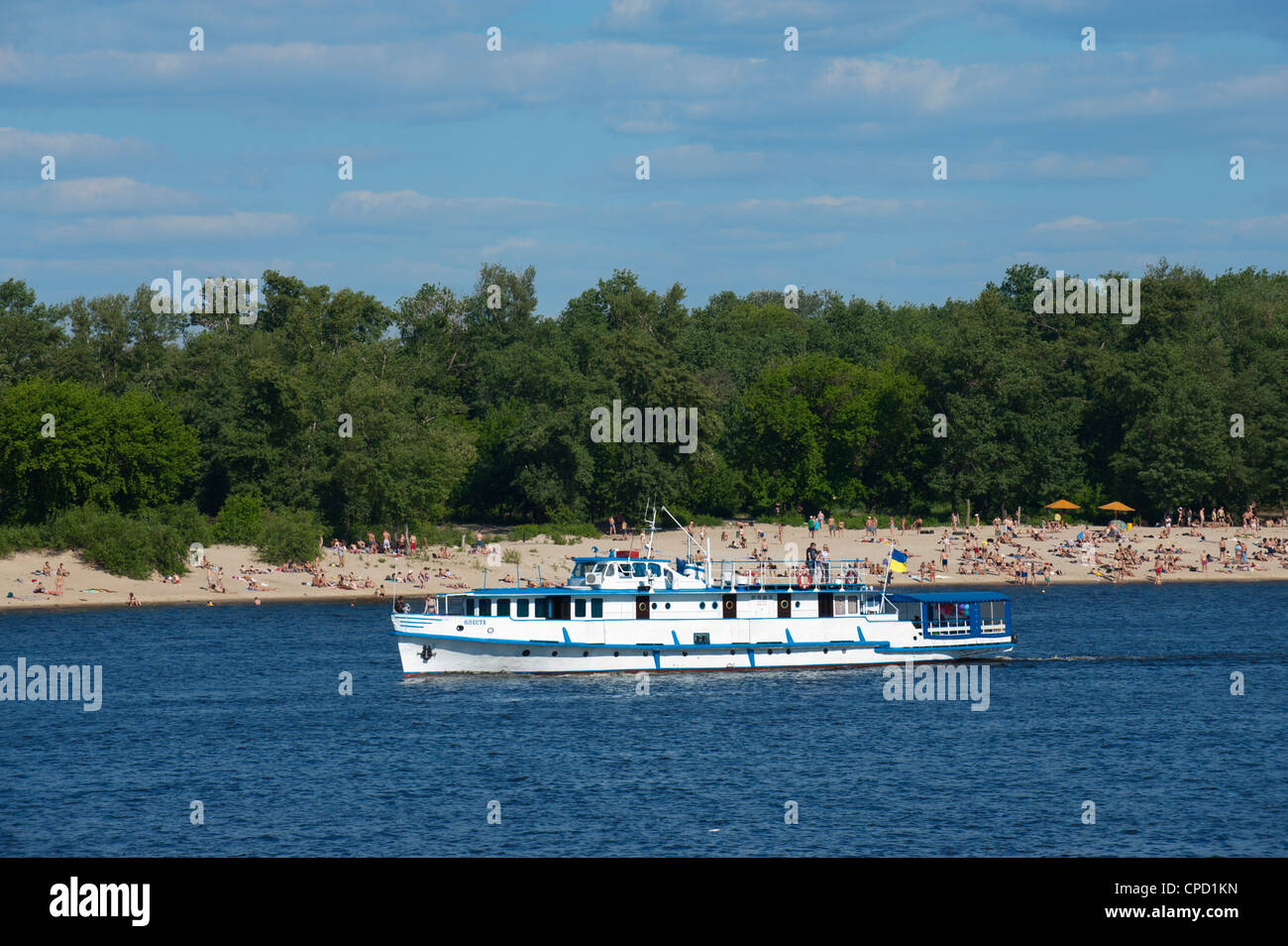 Vista sul Fiume Dnipro, Kiev, Ucraina, Europa Foto Stock