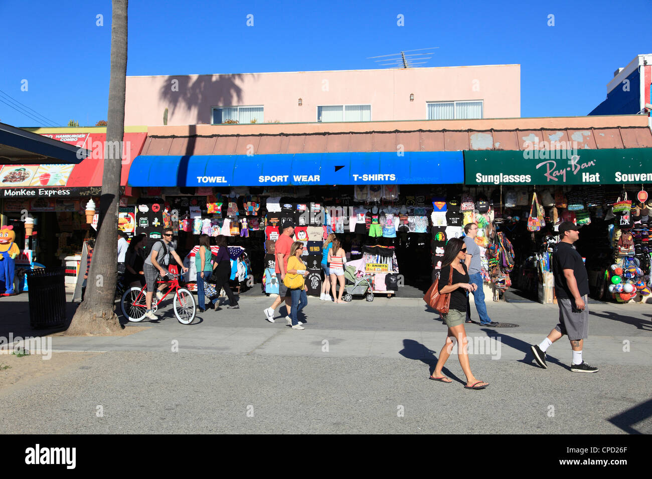 Ocean Front Walk, Venice Beach, Los Angeles, California, Stati Uniti d'America, America del Nord Foto Stock
