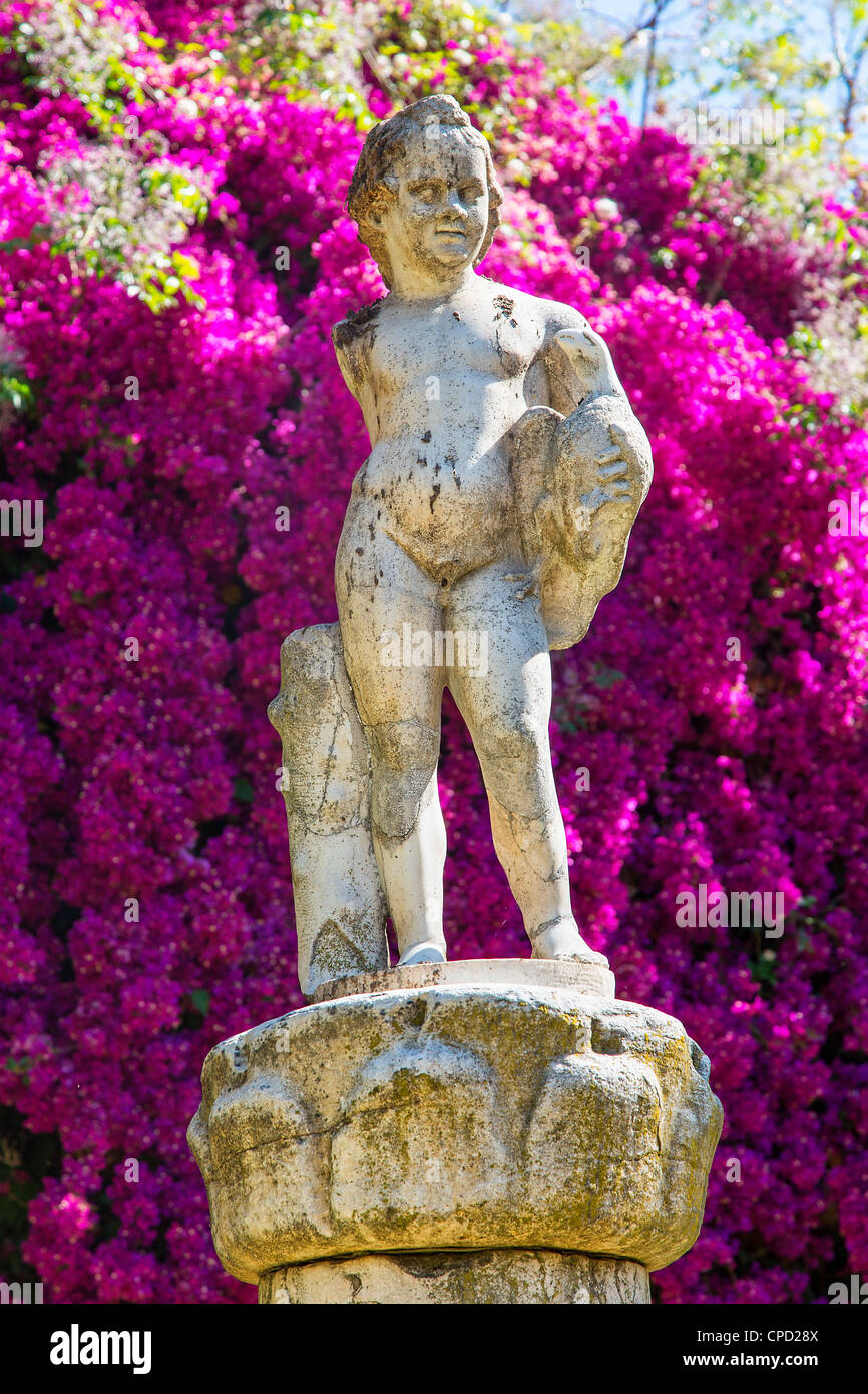 Europa Spagna Andalusia, Sevilla, giardino in Casa de Pilatos Foto Stock