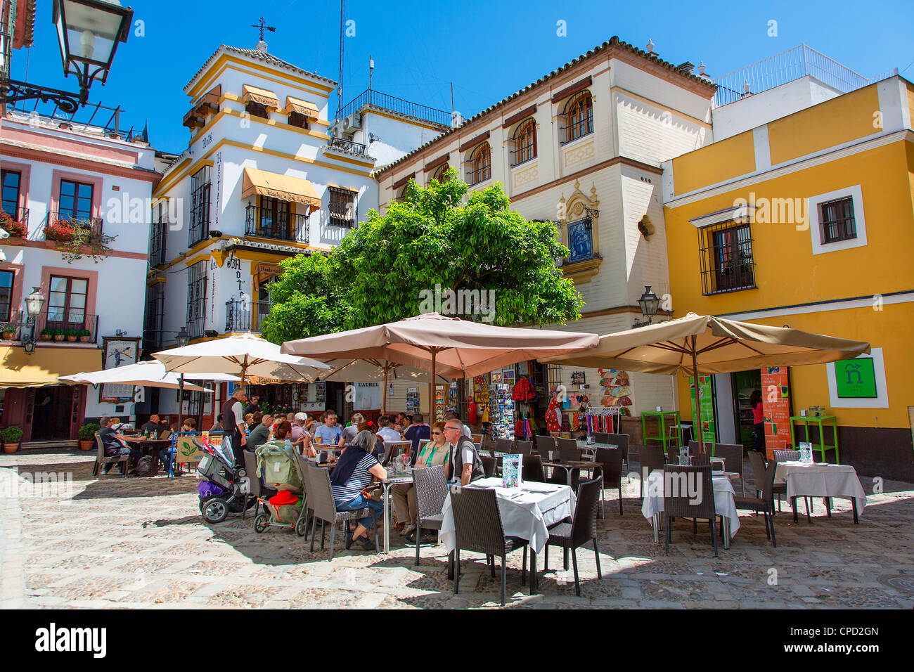 Europa Spagna Andalusia, Siviglia, Plaza de los Venerables, quartiere Santa Cruz Foto Stock