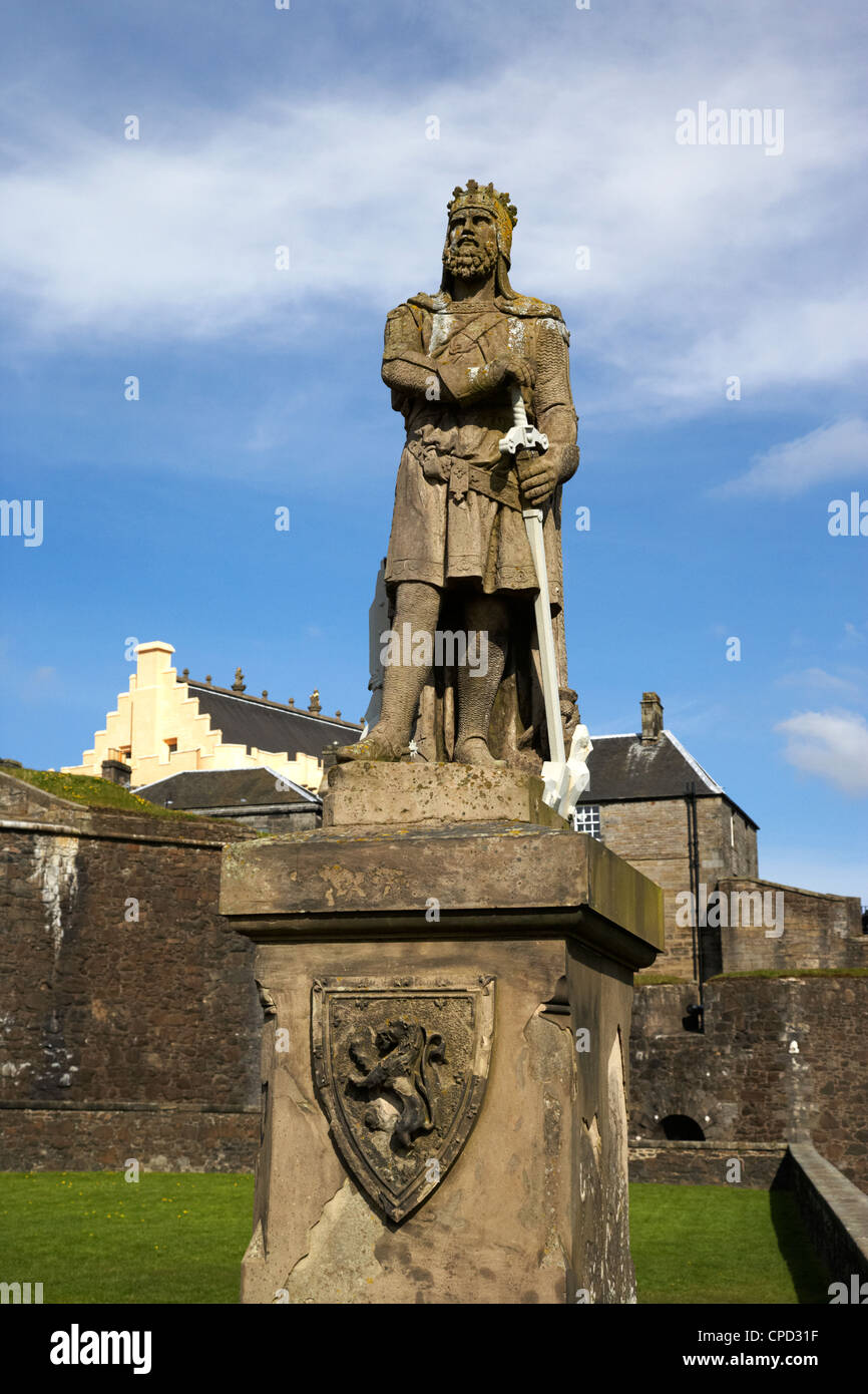 Robert the Bruce statua al Castello di Stirling Scozia UK Foto Stock