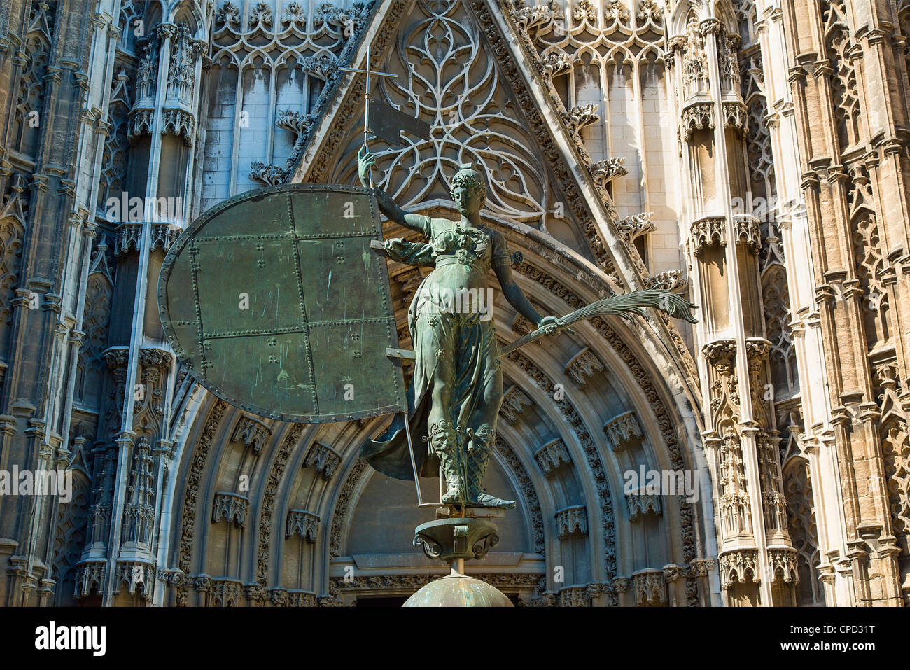Siviglia, Giralda statua Foto Stock