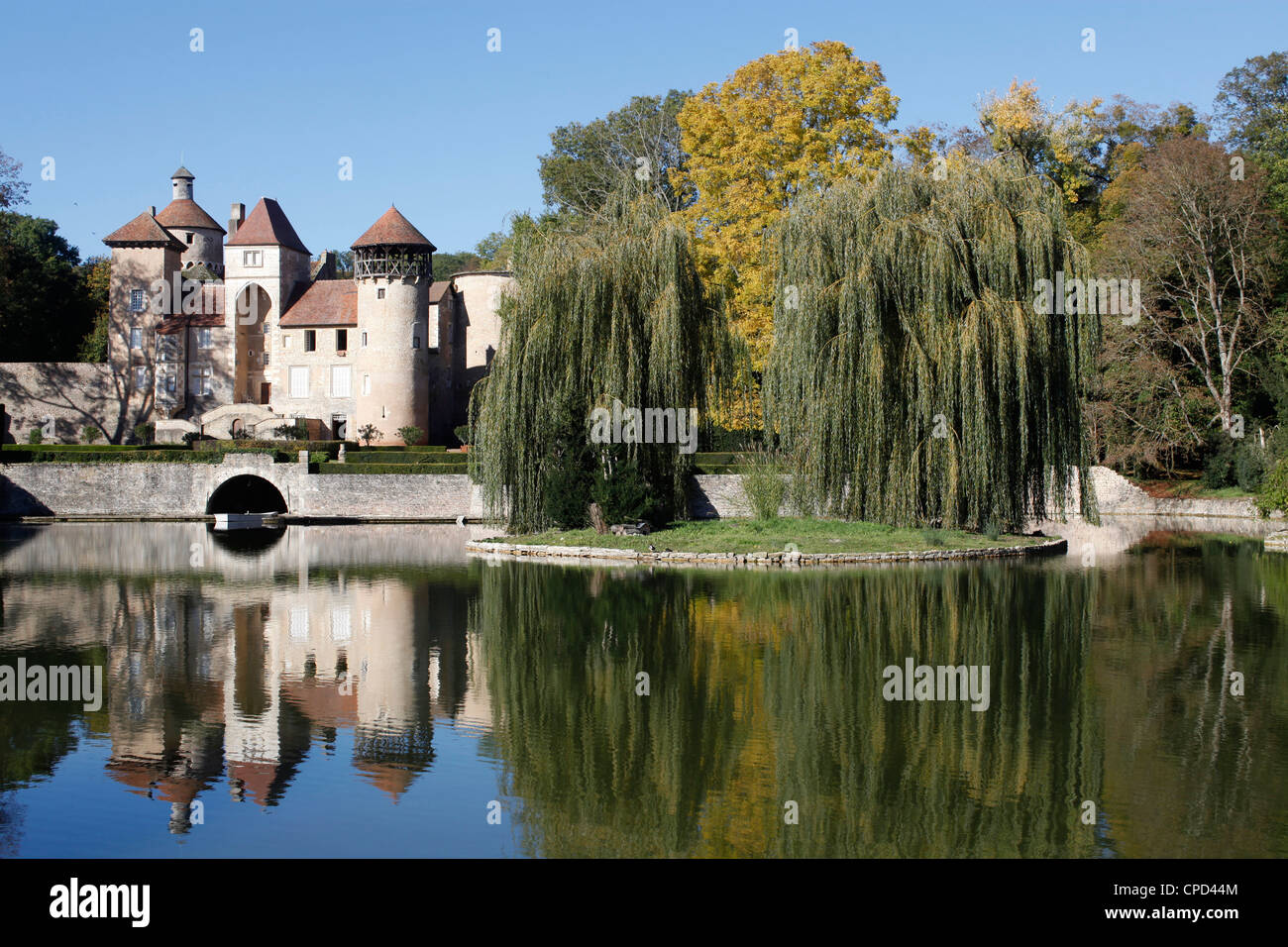 Sercy castello, risalente al XV secolo, Sercy, Saône-et-Loire, Borgogna, in Francia, in Europa Foto Stock