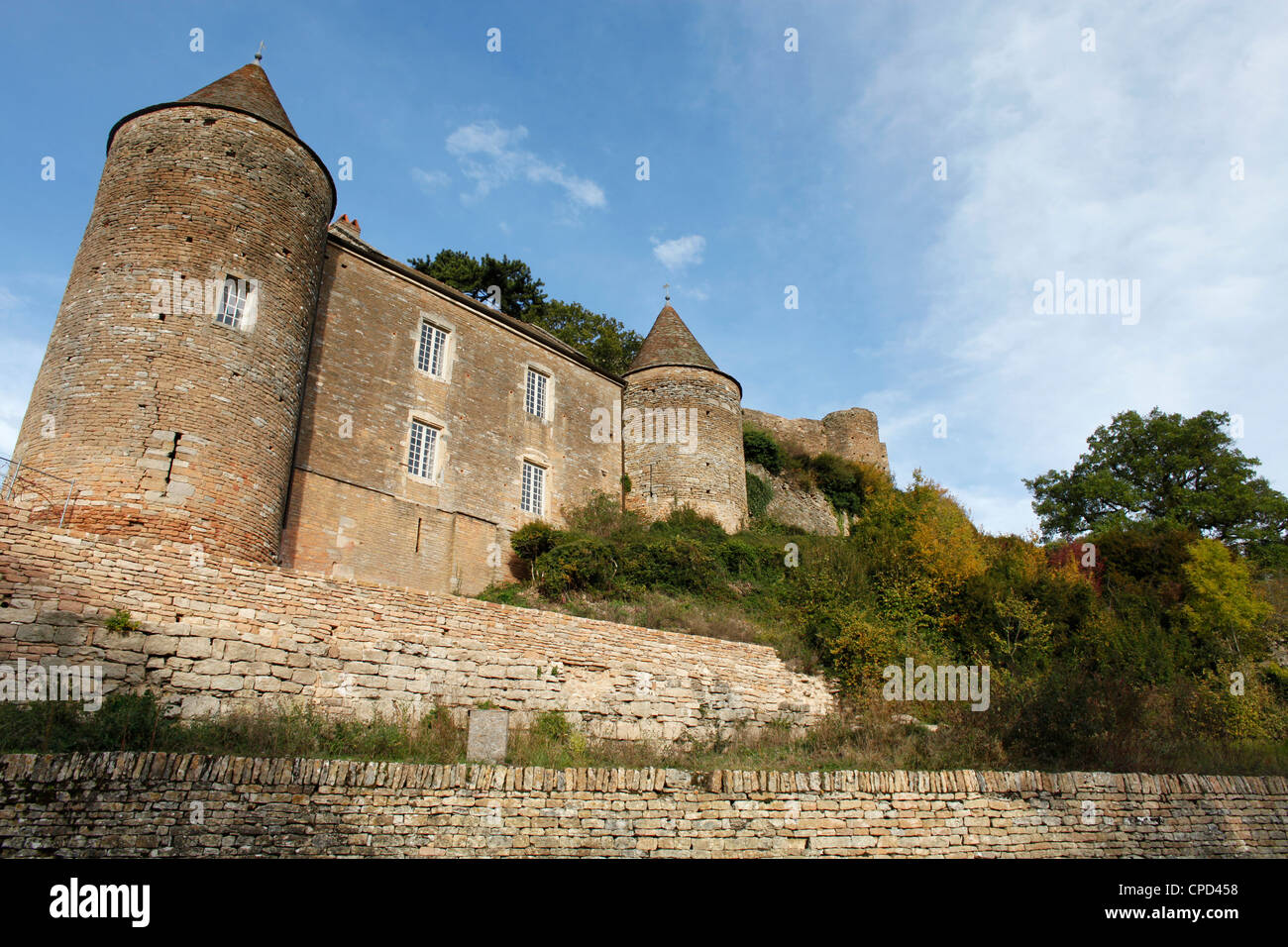 Brancion castello, Brancion, Saône-et-Loire, Borgogna, in Francia, in Europa Foto Stock