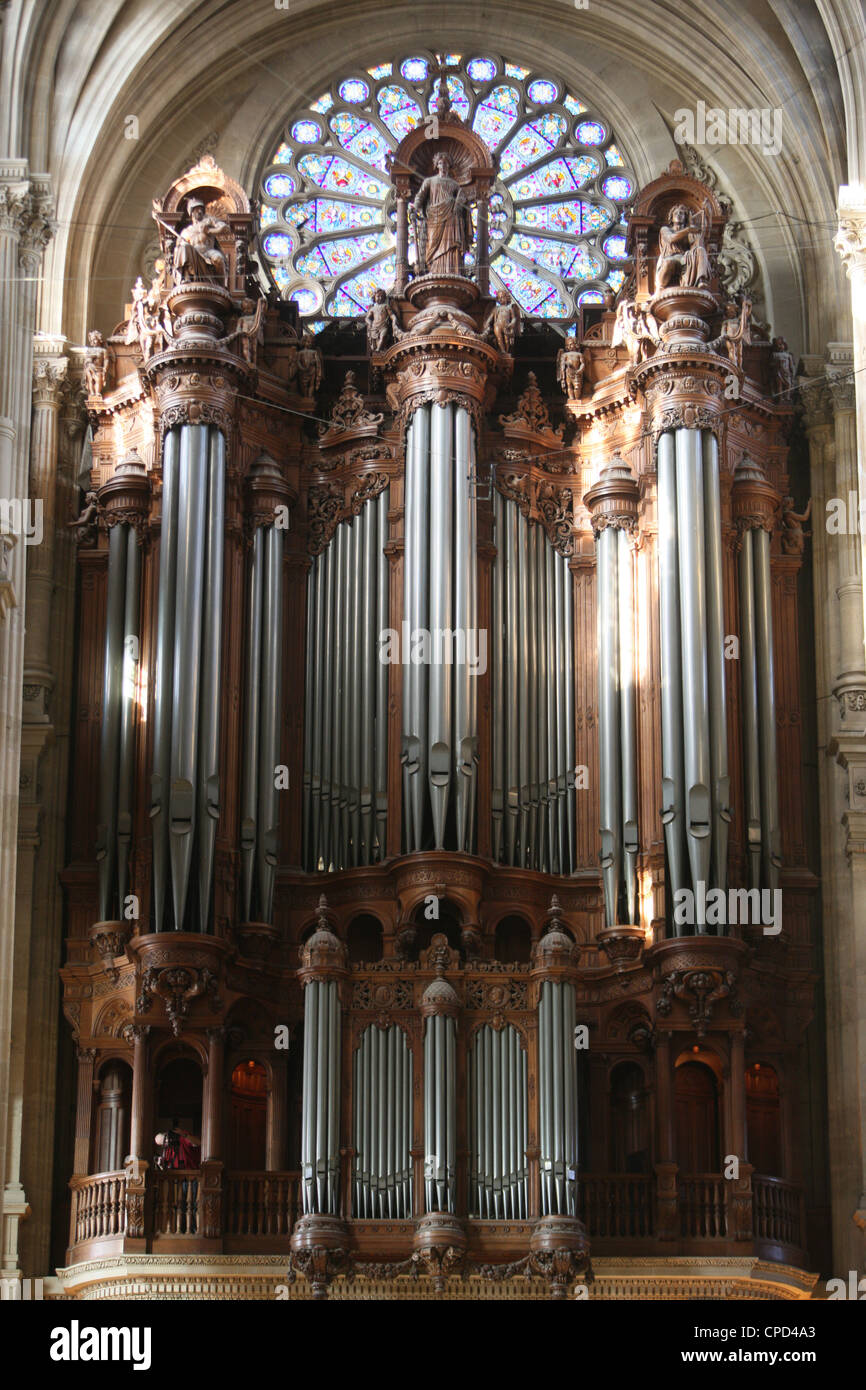 Organo di master, chiesa di Saint-Eustache, Parigi, Francia, Europa Foto Stock