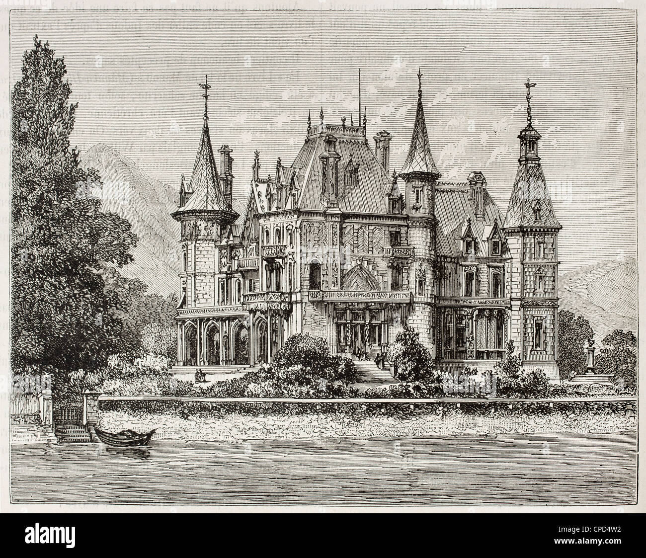 Il castello di Schadau vecchi, Canton Berna, Svizzera Foto Stock