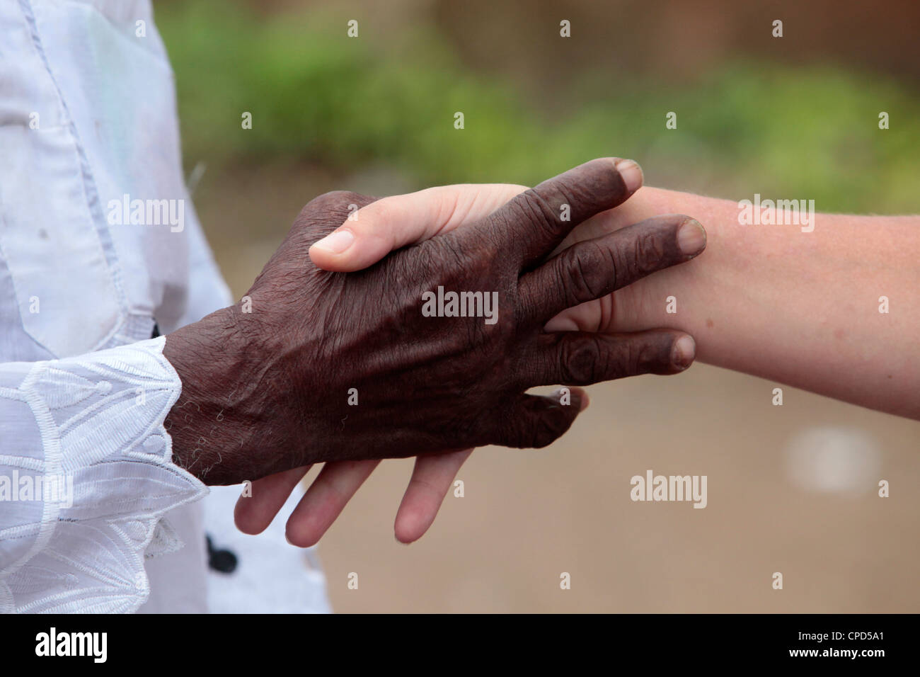 Handshake, a Lomé, Togo, Africa occidentale, Africa Foto Stock