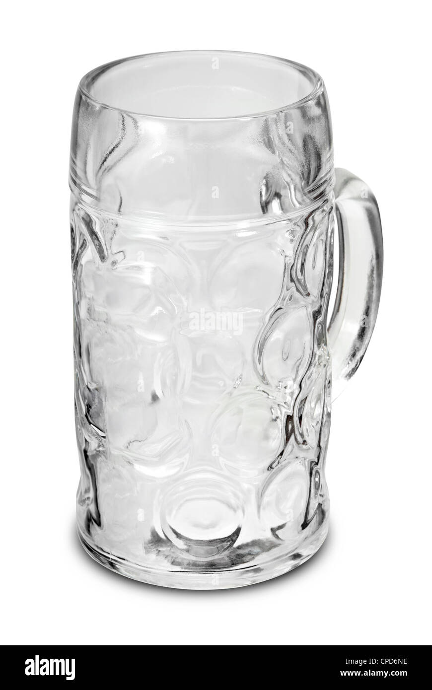 Boccale vuoto su bianco backround. Foto Stock