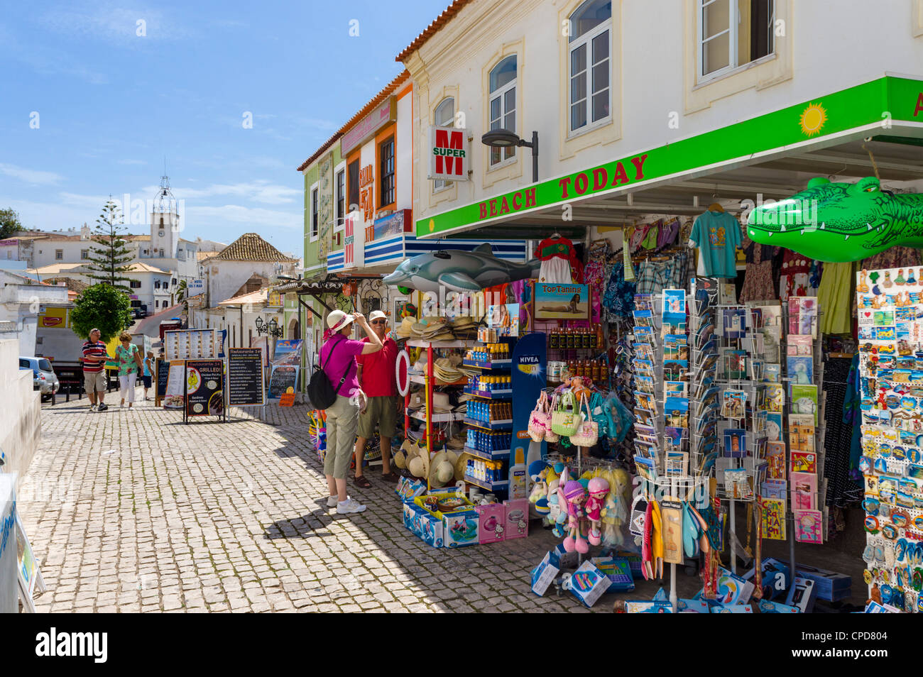 Negozio vicino al centro storico della città, Albufeira Algarve Foto Stock