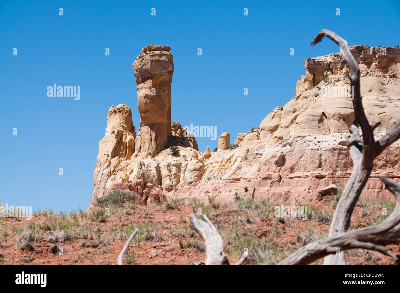 Chimney rock rocce ghost ranch Abiquiu Nm Foto Stock