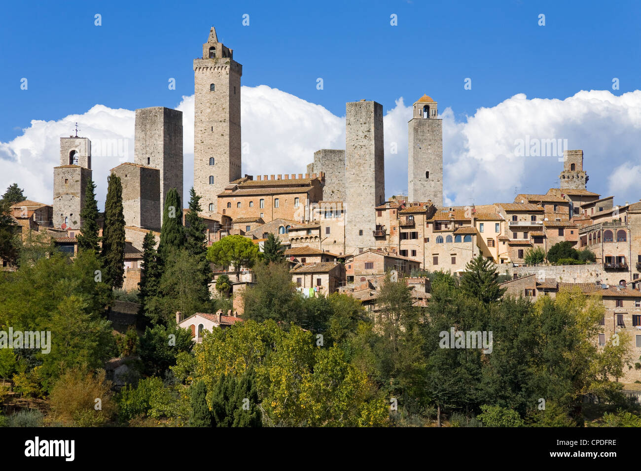 Torri di San Gimignano, Sito Patrimonio Mondiale dell'UNESCO, Toscana, Italia, Europa Foto Stock