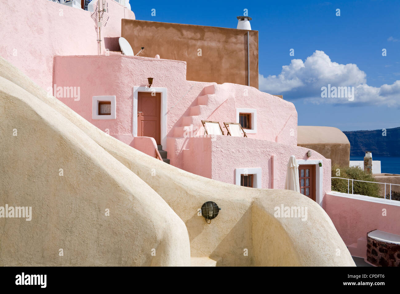 Villaggio di Oia, isola di Santorini, Cicladi, isole greche, Grecia, Europa Foto Stock