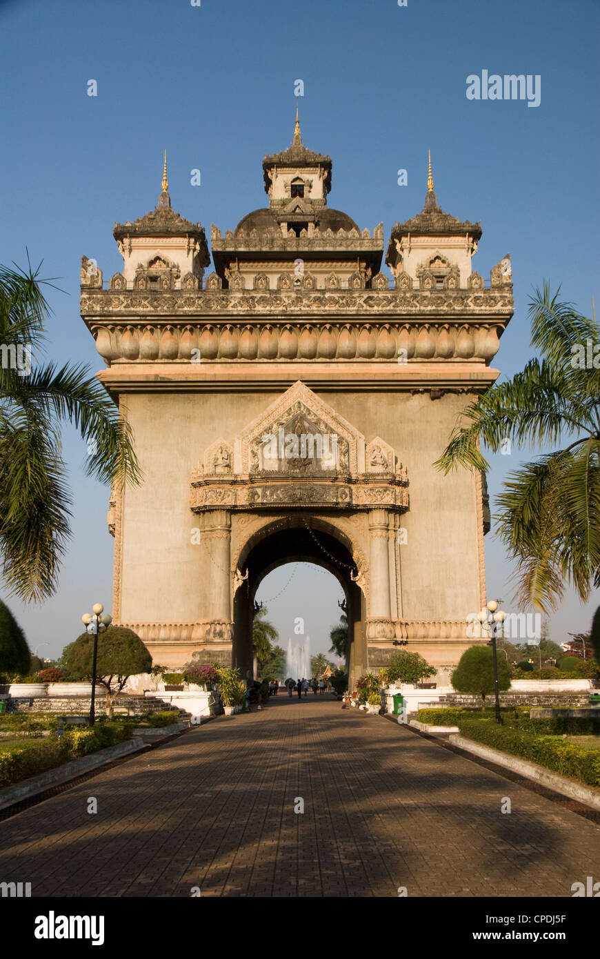 Patouxai (Vittoria Gate), Vientiane, Laos, Indocina, Asia sud-orientale, Asia Foto Stock
