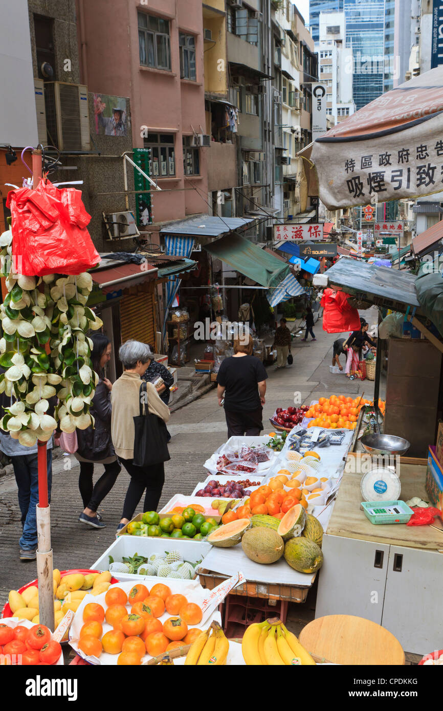 Street a metà livelli, Isola di Hong Kong, Hong Kong, Cina, Asia Foto Stock