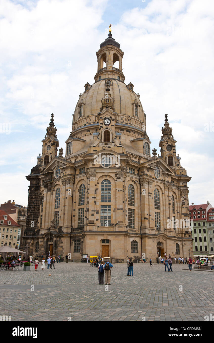 La Frauenkirche di Dresda, Sassonia, Germania, Europa Foto Stock