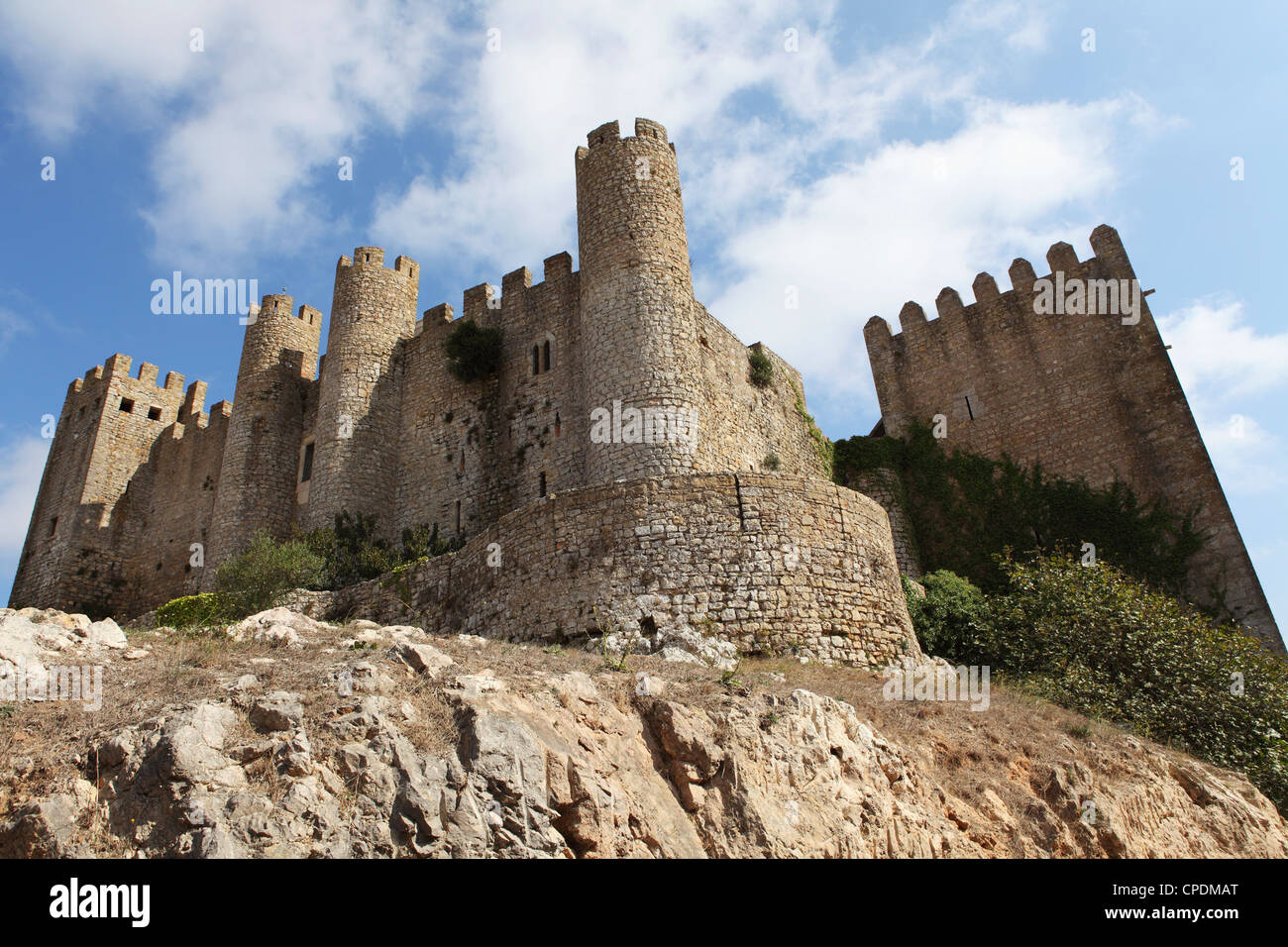 Il castello di Obidos, un forstress medievale, oggi utilizzato come un lussuoso hotel Pousada, in Obidos, Estremadura, Portogallo, Europa Foto Stock