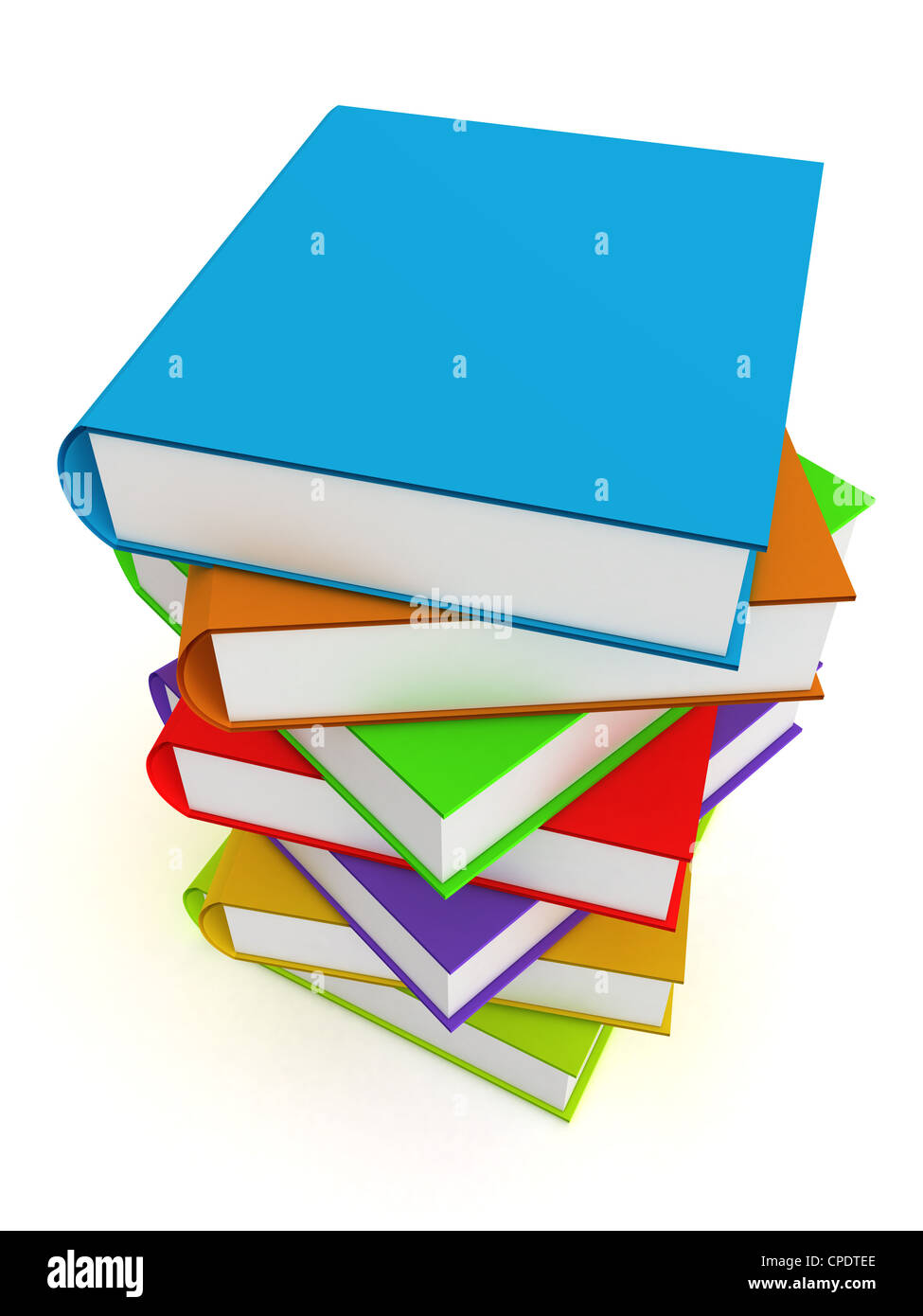 Un colorato 3d reso illustrazione di una pila di libri Foto Stock