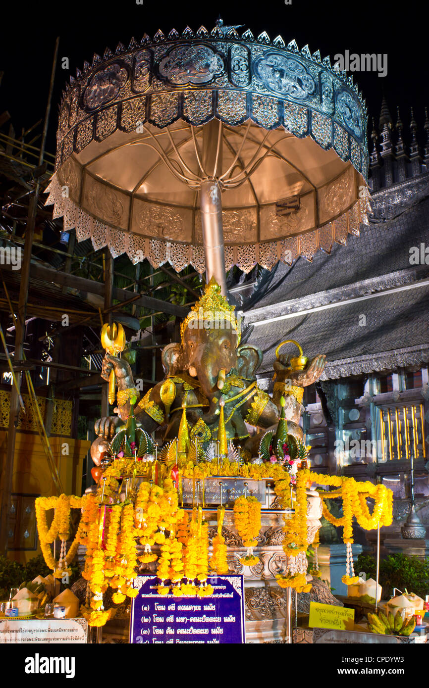 Ganesha Statua in Wat Srisuphan, Chiangmai Thailandia Foto Stock