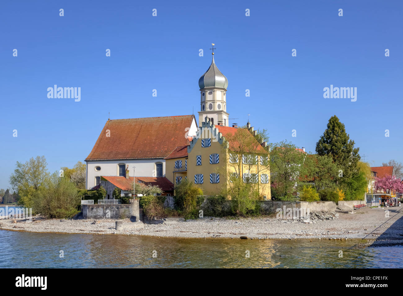 Wasserburg, Chiesa di San Giorgio, Baviera, Germania Foto Stock