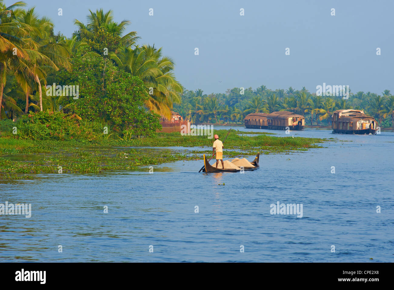 Lagune, Allepey, Kerala, India, Asia Foto Stock