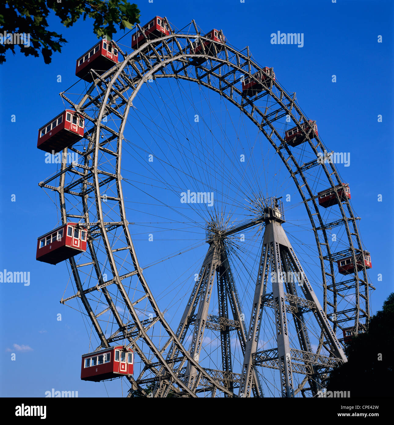 Prater ruota panoramica Ferris in primo piano nel film Il Terzo Uomo, Vienna, Austria, Europa Foto Stock