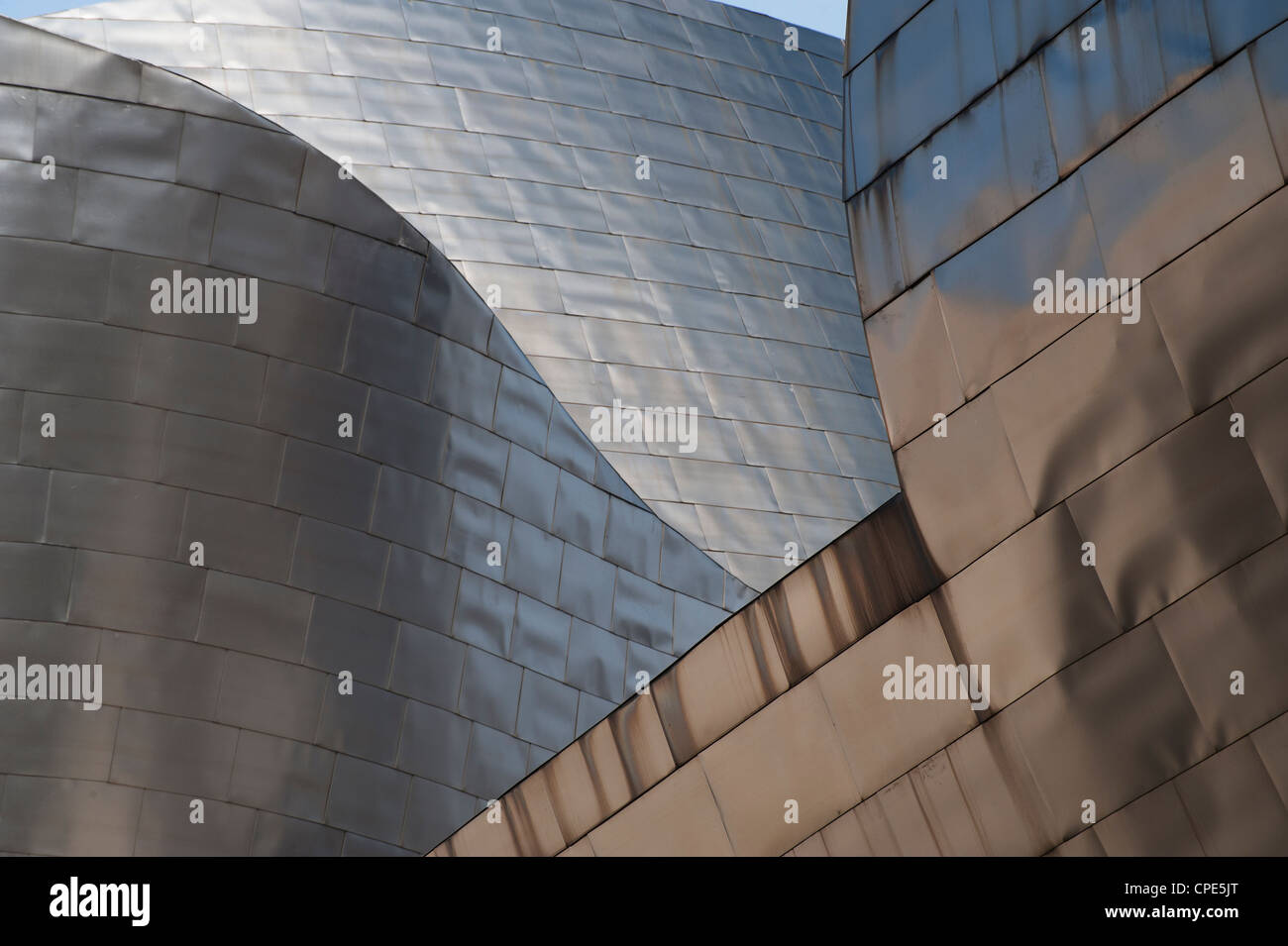 Guggenheim Museum Bilbao, progettato dal famoso architetto moderno, Frank Gehry, Bilbao, Spagna Foto Stock