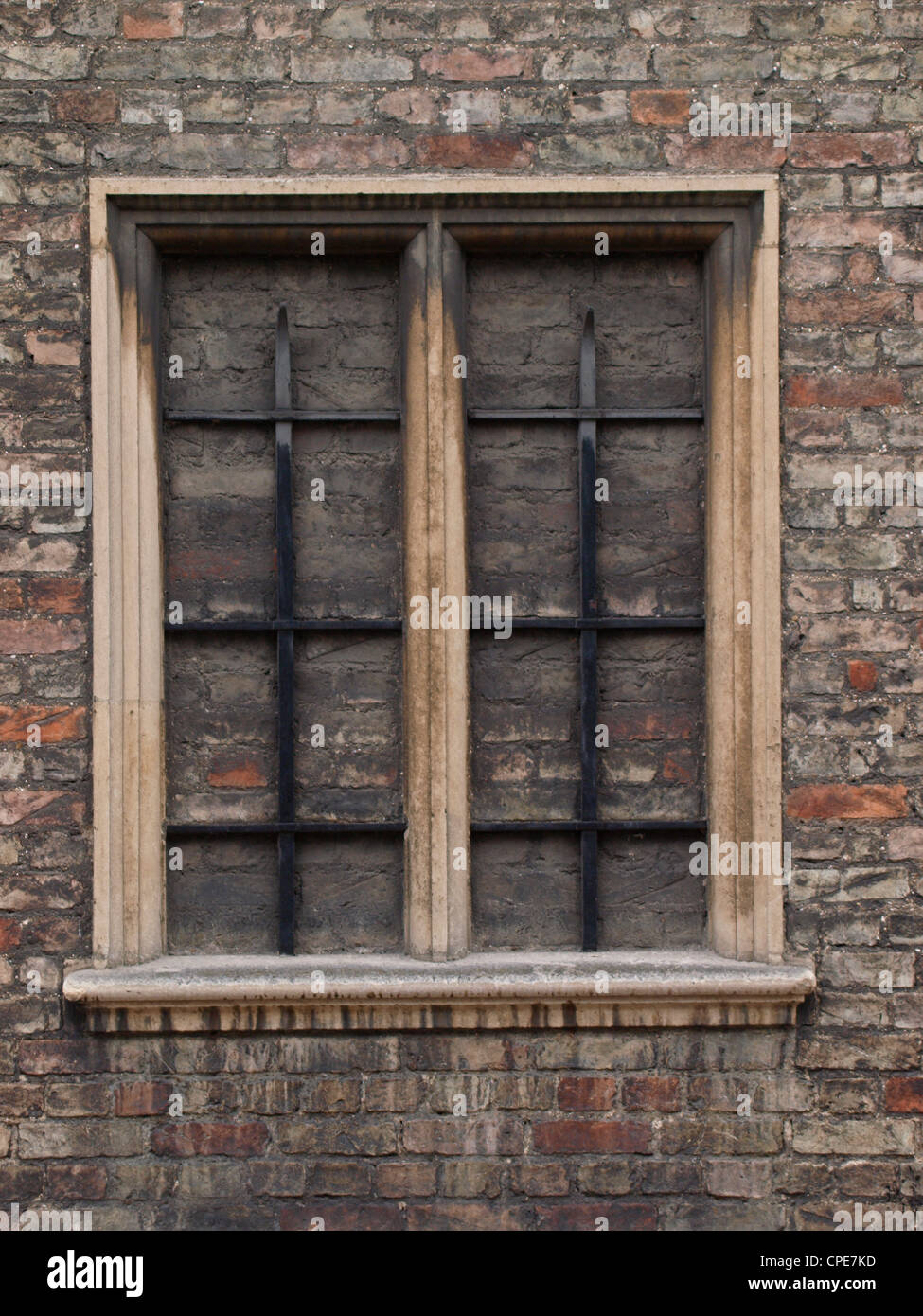 Murata finestra, Cambridge, Regno Unito Foto Stock