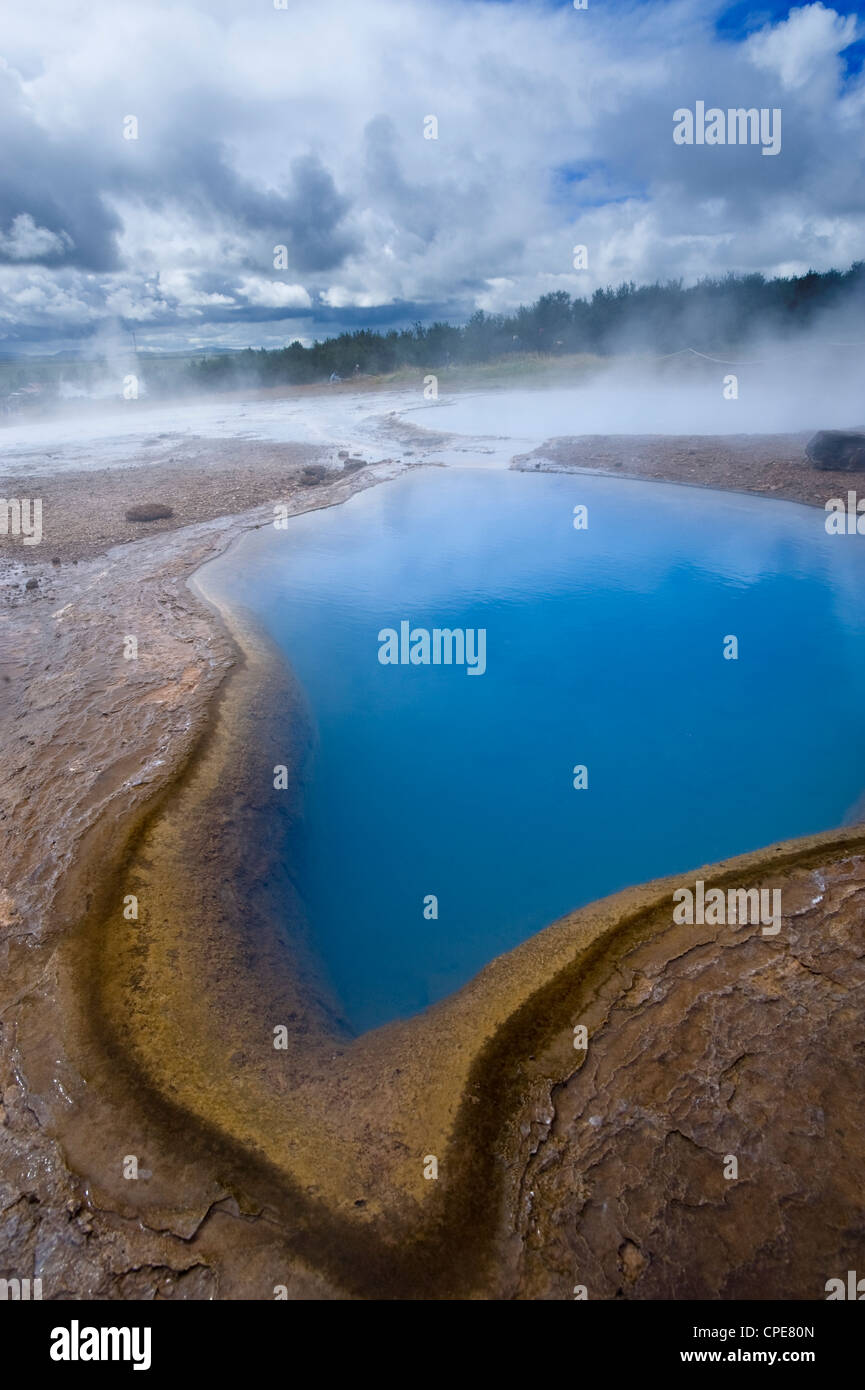 Geyser, Haukadalur valley, Islanda, regioni polari Foto Stock