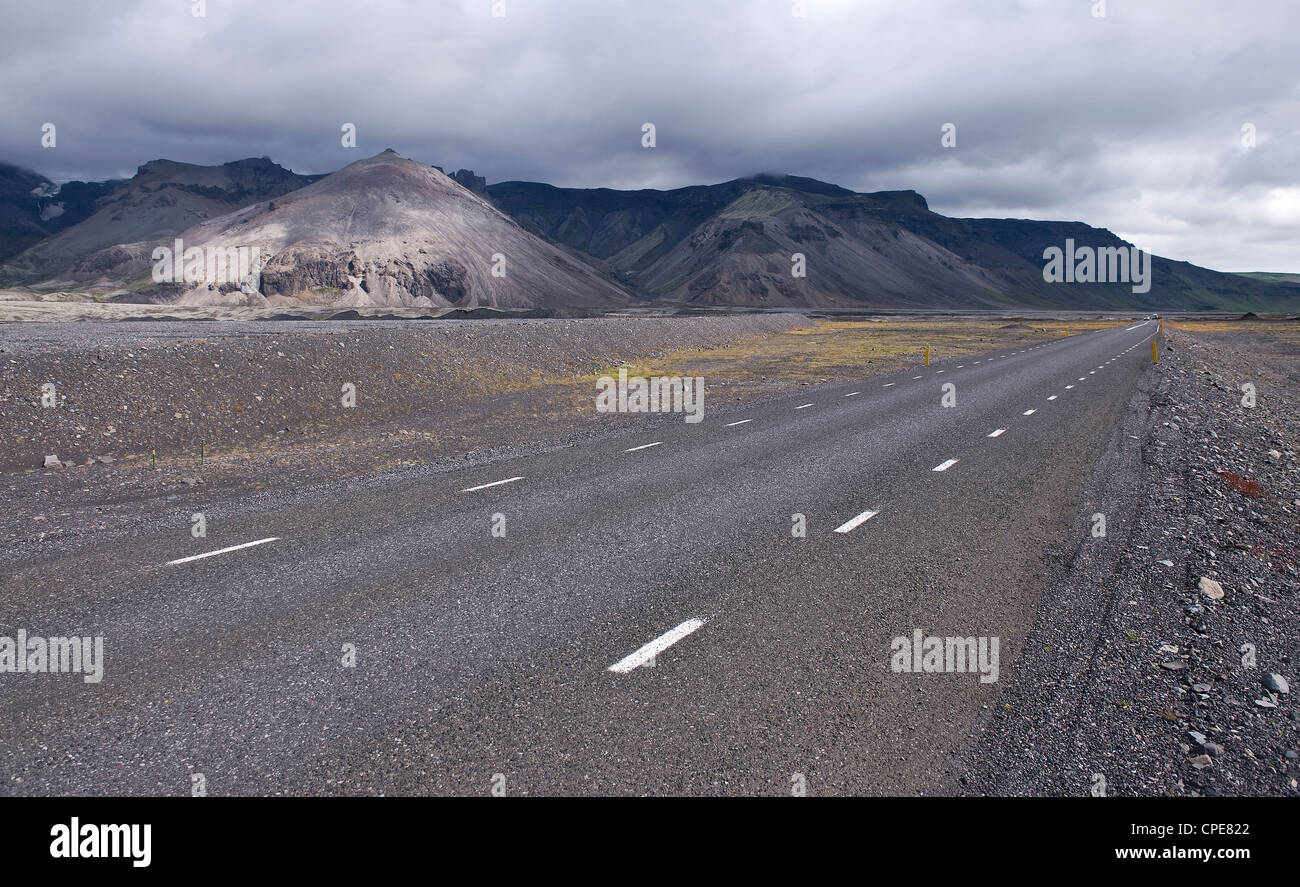 Autostrada 1, a sud dell'Islanda, Islanda, regioni polari Foto Stock