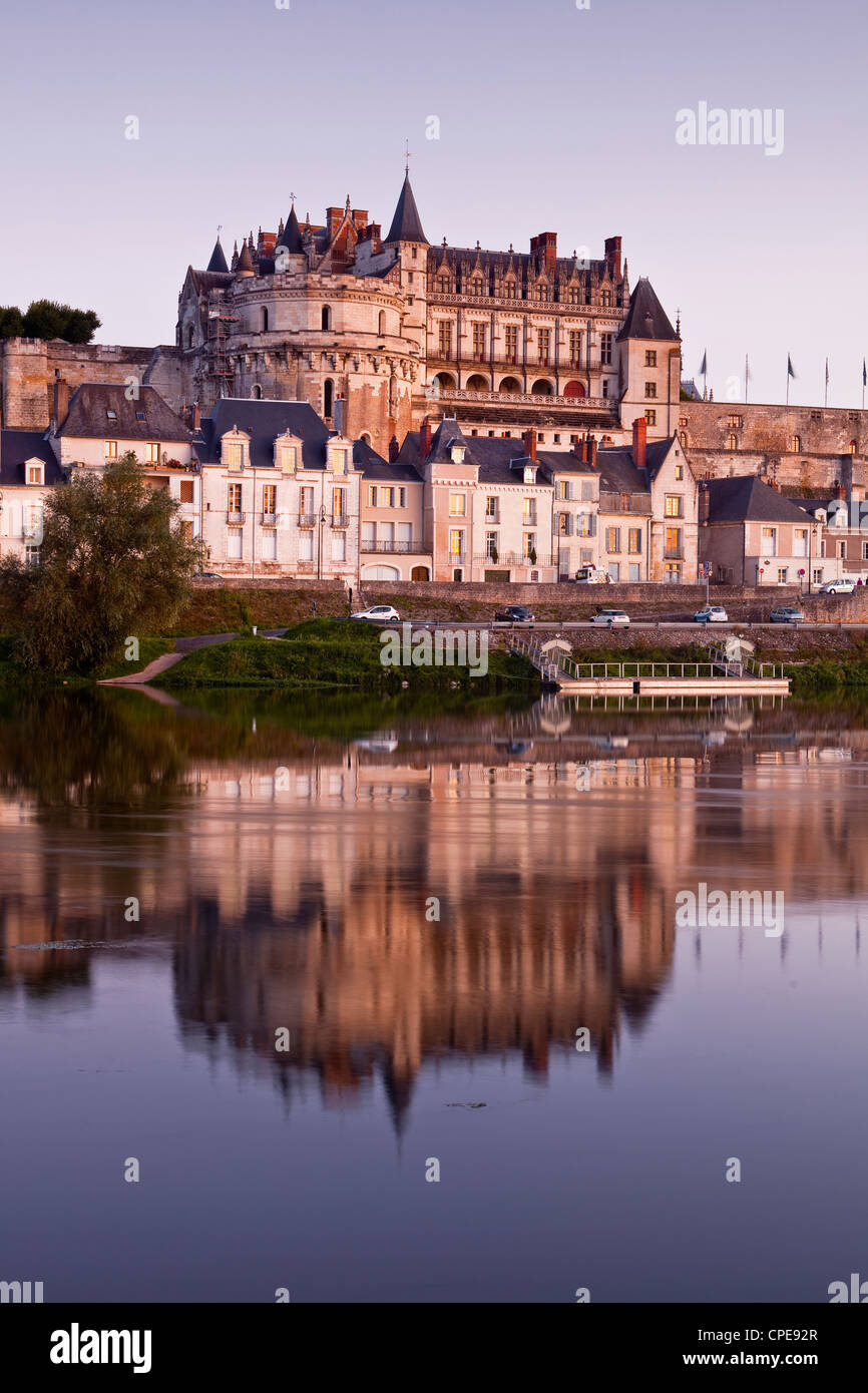 Il castello di Amboise, Indre-et-Loire, Valle della Loira, Centro, Francia Foto Stock