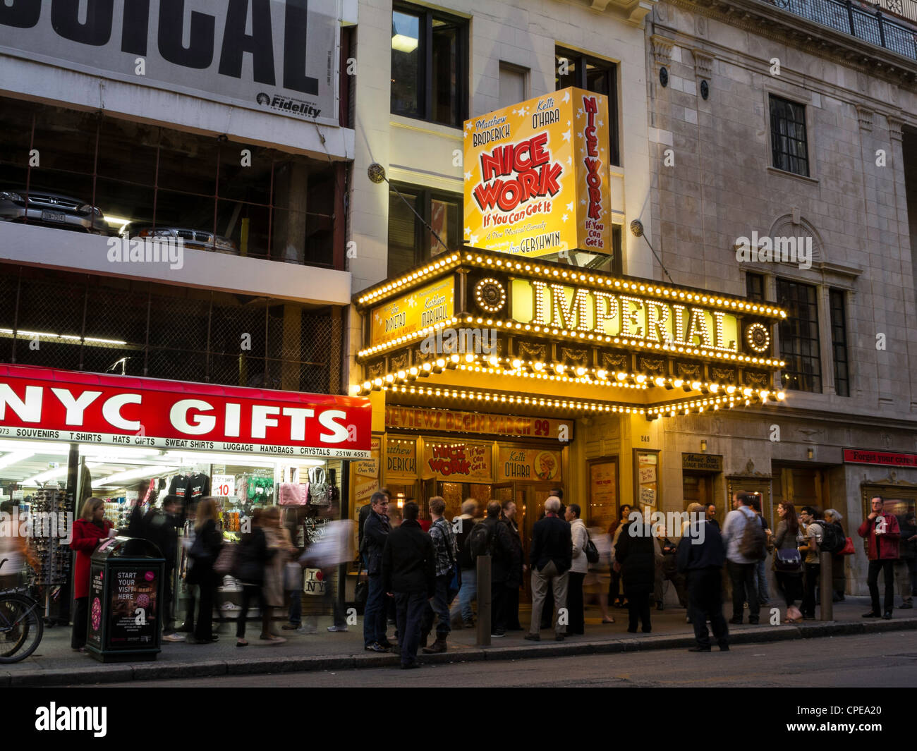 L'Imperial Theatre Marquee, NYC Foto Stock