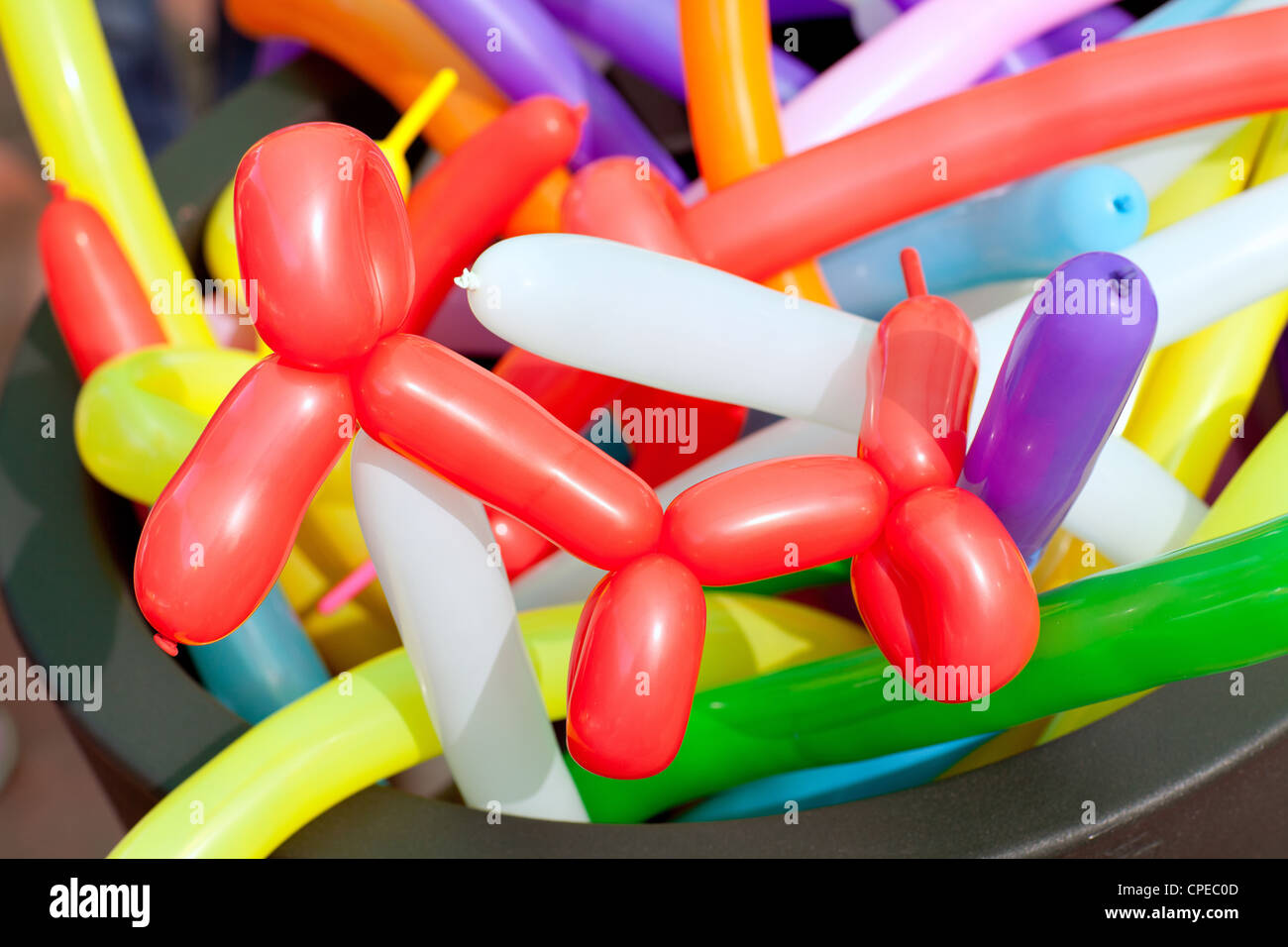 Torsione palloncino arte seminario bambini stock colorati Foto Stock