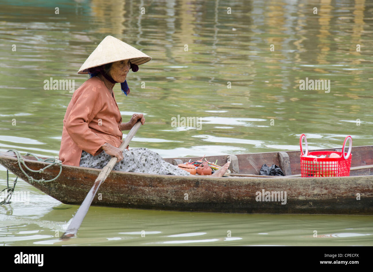 Il Vietnam, da nang, Hoi An. importante porto commerciale dal 15th del XIX secolo situato sul fiume Thu Bon. Foto Stock