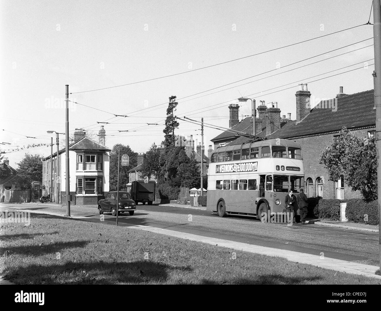 Il filobus a Wolverhampton Regno Unito Inghilterra 1960 Foto Stock