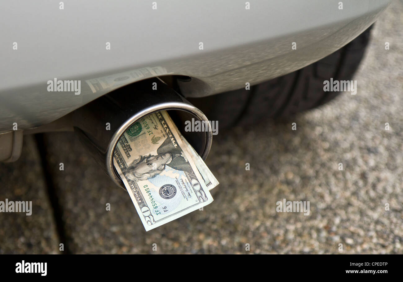 Moneta con la vettura ad alte prestazioni Foto Stock