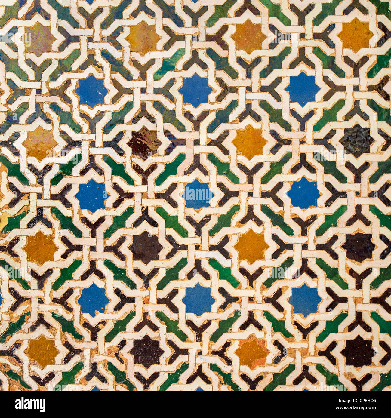 La decorazione di piastrelle, Alhambra Palace, Spagna Foto Stock