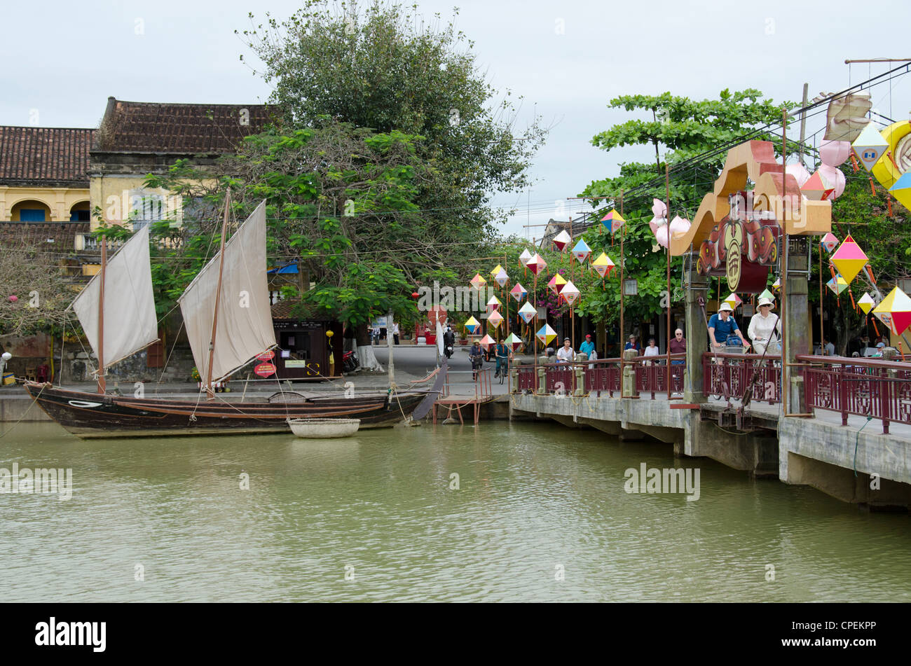 Il Vietnam, da nang. centro storico del XV secolo villaggio di Hoi An, un importante porto commerciale dal 15th del XIX secolo. Foto Stock