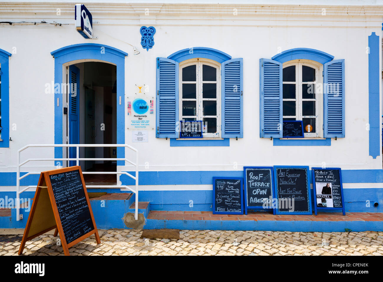 Ristorante nel villaggio di Cacela Velha vicino a Tavira, Algarve Orientale, Portogallo Foto Stock