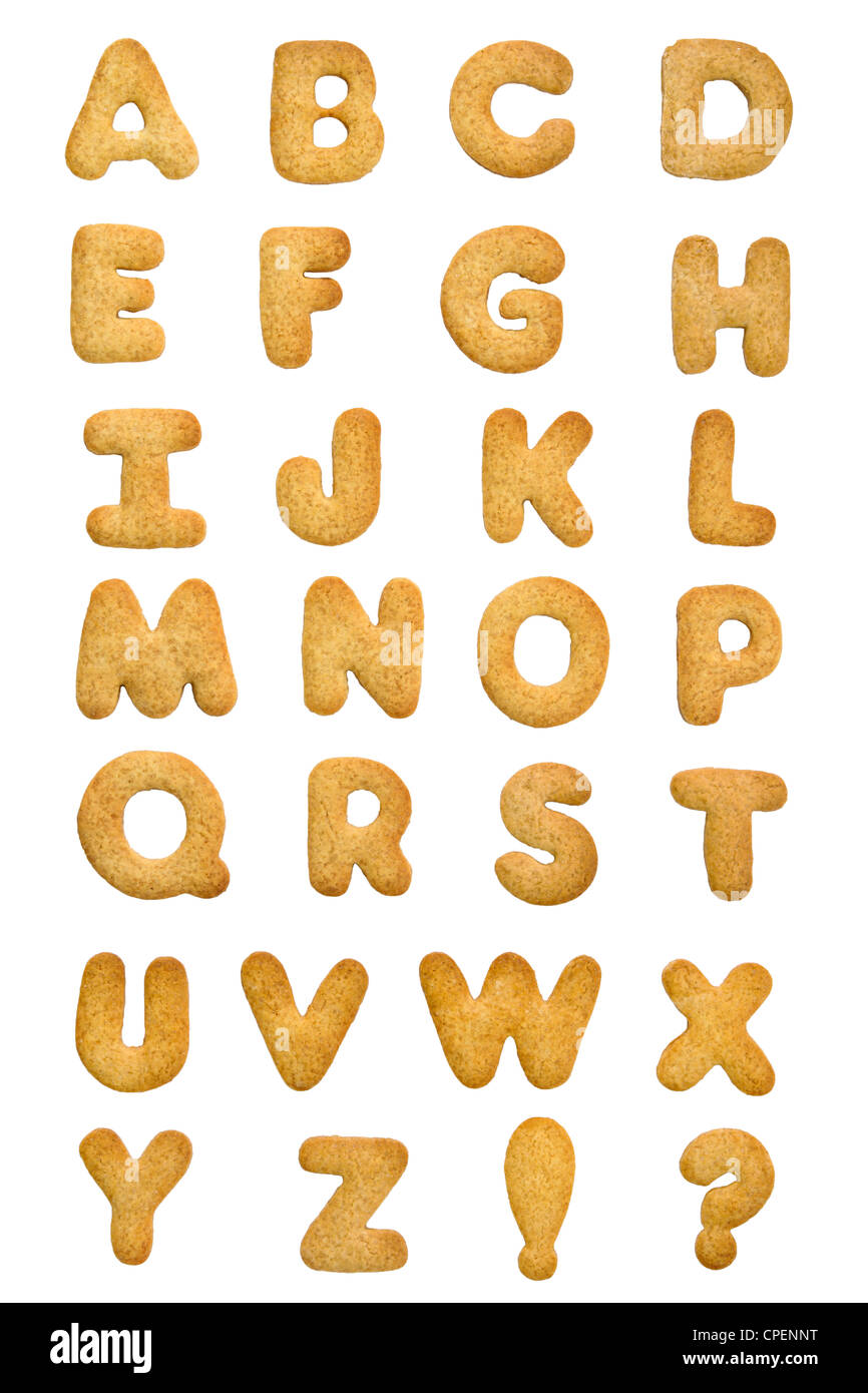 Alfabeto del biscotto Foto Stock