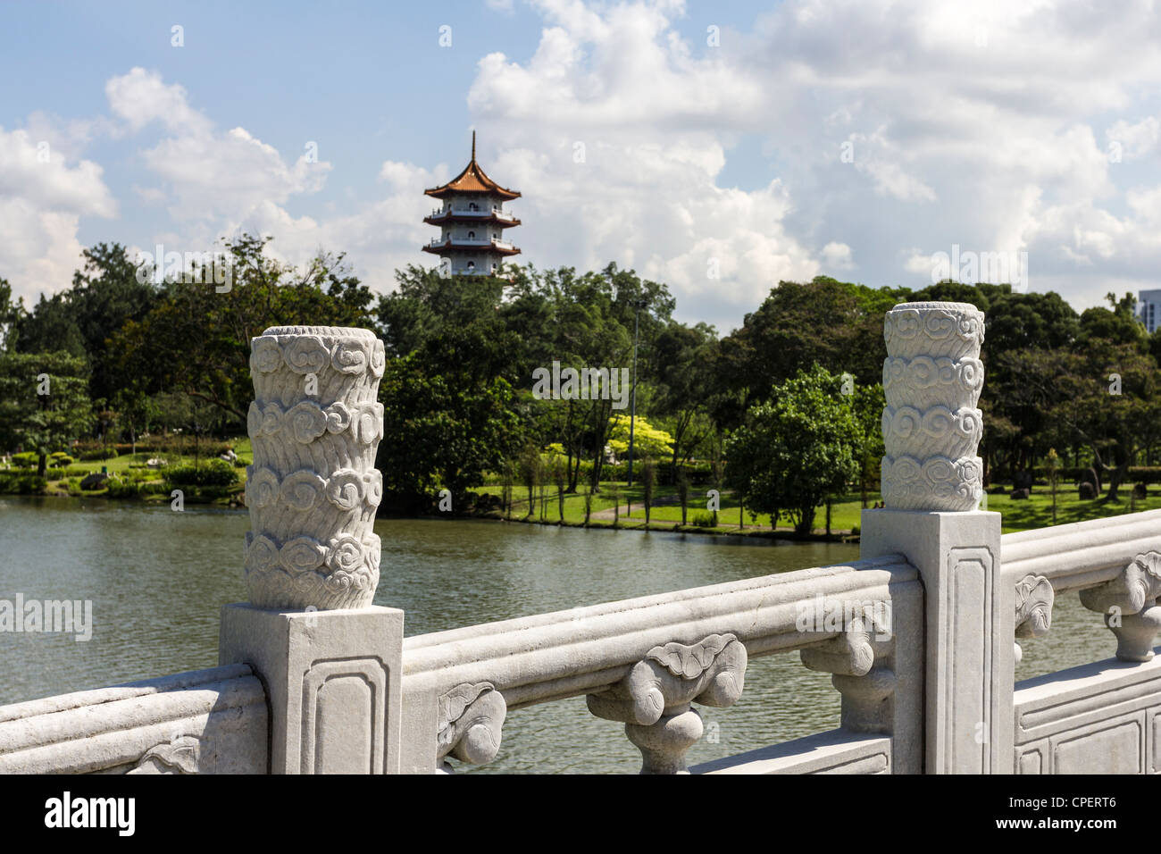 Vista del cinese e giardini Giapponesi, Singapore Foto Stock