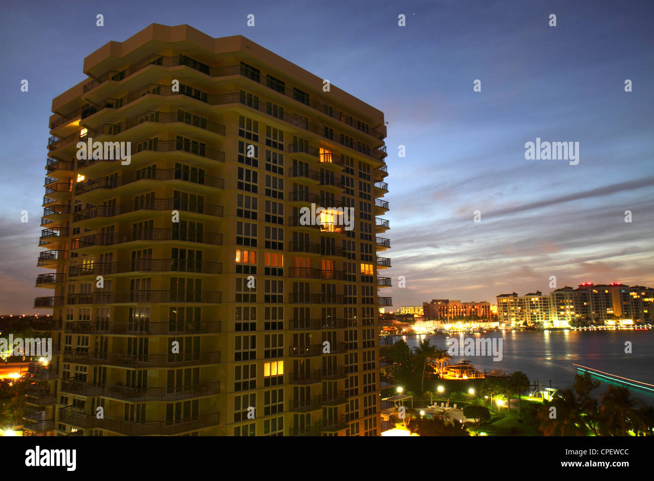 Boca Raton Florida,Palm Beach County,Lake Palm Beach County,Boca Raton,Spanish River Water,Carlton condominium,residenziale,appartamento,appartamento,appartamento,f Foto Stock