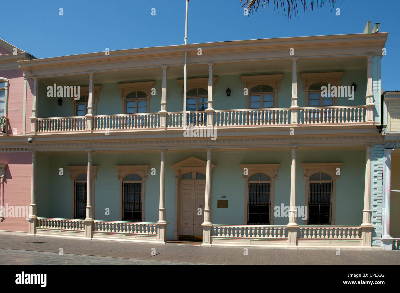 Restaurato elegante edificio del XIX secolo Baquedano Iquique Cile Foto Stock