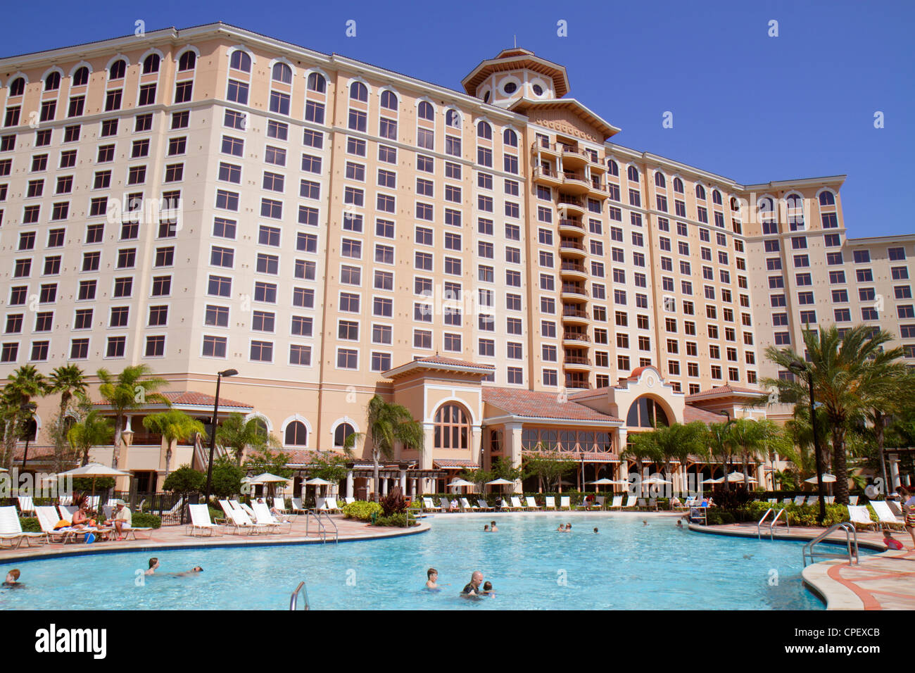 Orlando Florida,Rosen Shingle Creek Water,hotel hotel hotel alloggio motel,resort,esterno fronte,entrata,albergo,piscina,ospiti,s Foto Stock