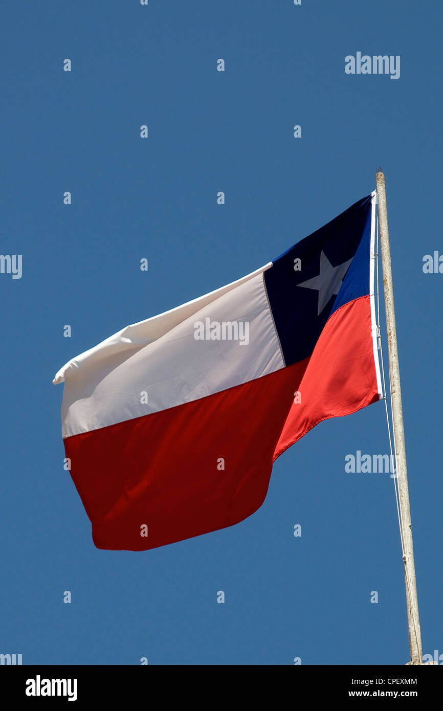Bandiera del Cile Cile Foto Stock