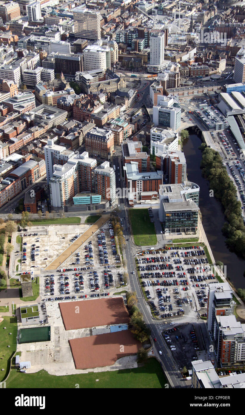 Vista aerea di Whitehall Road, Leeds Foto Stock
